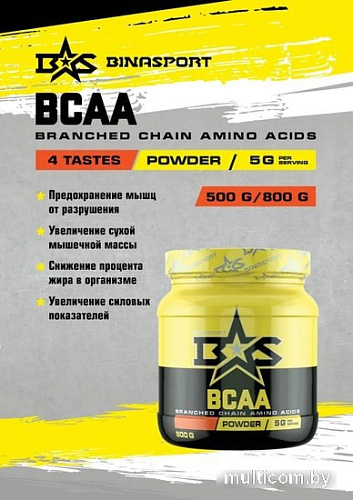 Аминокислоты Binasport BCAA (500г, без вкуса)