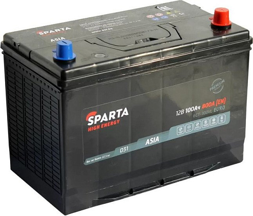 Автомобильный аккумулятор Sparta High Energy Asia 6СТ-100 Евро 800A (100 А·ч)