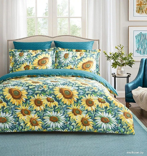 Постельное белье Arya Alamode Sun Flower 1.5сп 8680943243836 (морская волна)