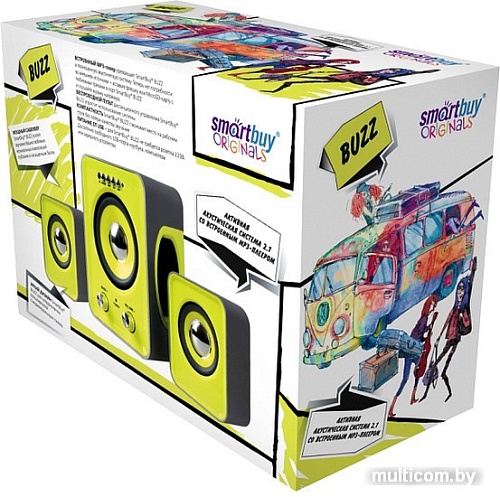 Акустика SmartBuy Buzz (черный/зеленый) [SBA-2610]