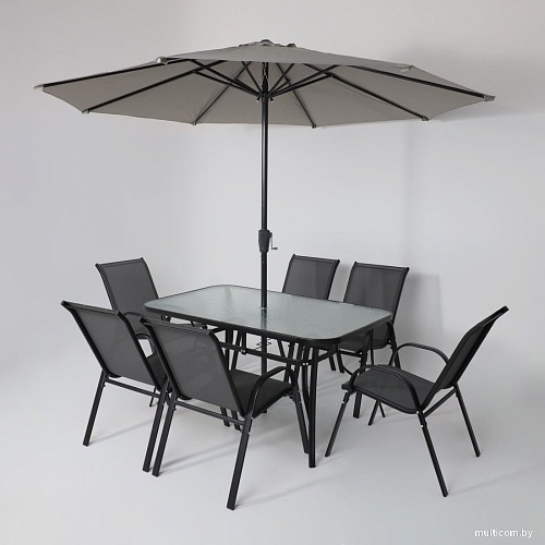 Набор садовой мебели AksHome Sunbeam (серый/черный)