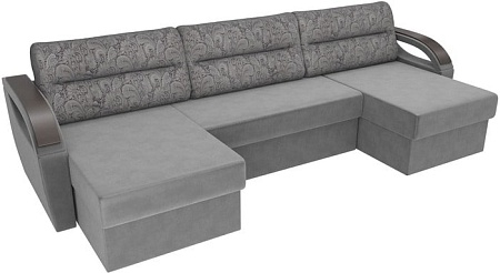 П-образный диван Лига диванов Форсайт 100834 (серый)
