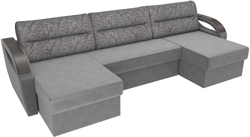П-образный диван Лига диванов Форсайт 100834 (серый)