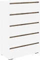 Комод Кортекс-мебель Бари 80 5ш (белый/белый/дуб сонома)