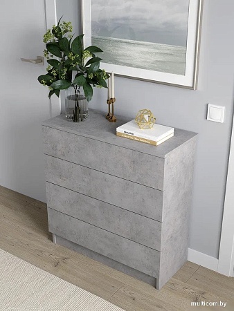 Комод Горизонт Нео 760 4 ящика (бетон)