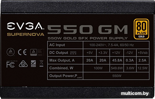 Блок питания EVGA SuperNOVA 550 GM 123-GM-0550-Y2