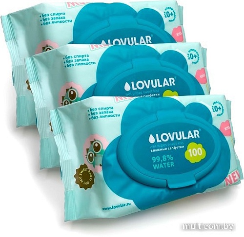 Влажные салфетки Lovular Sweet Kiss (3x100 шт)