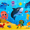 Коврик-пазл Крошка Я Морские животные 50x33 см