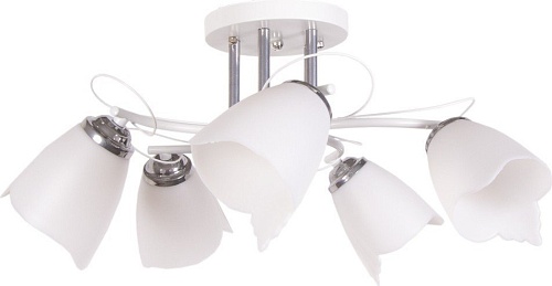 Люстра средней высоты Lumix 1009/5 (белый/хром)