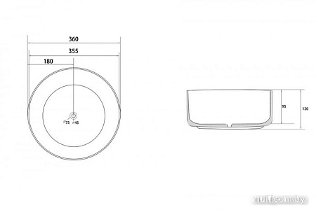 Умывальник Abber Bequem AC2108MG (серый матовый)