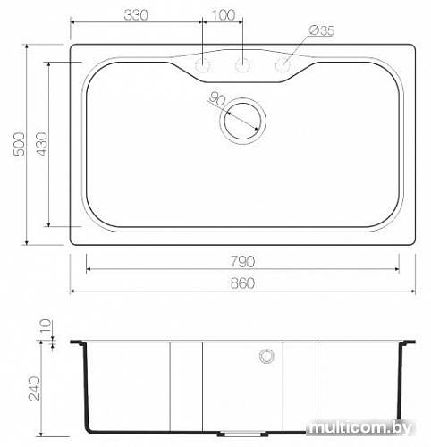 Кухонная мойка Omoikiri Maru 86-PL [4993215]