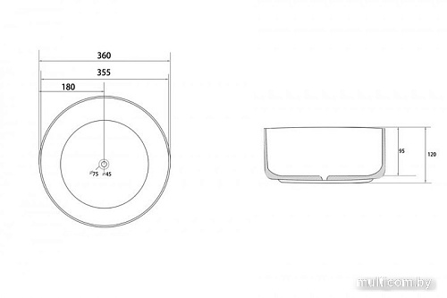 Умывальник Abber Bequem AC2108MG (серый матовый)
