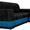 Угловой диван Mebelico Честер 61109 (правый, велюр, черный/голубой)