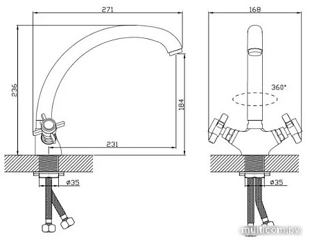 Смеситель Diadonna D84-752352J