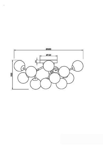 Припотолочная люстра Maytoni Dallas MOD545CL-12BS
