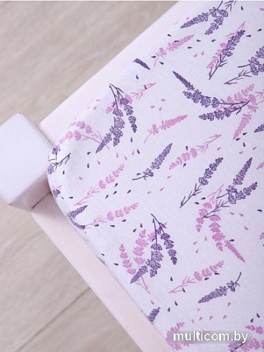 Постельное белье Luxsonia Трикотаж на резинке 90x200 2230 (лаванда б/з)