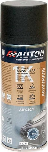 Автомобильная краска Auton акриловая - Черная матовая - Аэрозоль 520 мл