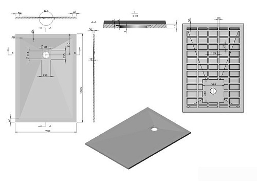 Душевой поддон Vincea VST-4SR9013W 130x90