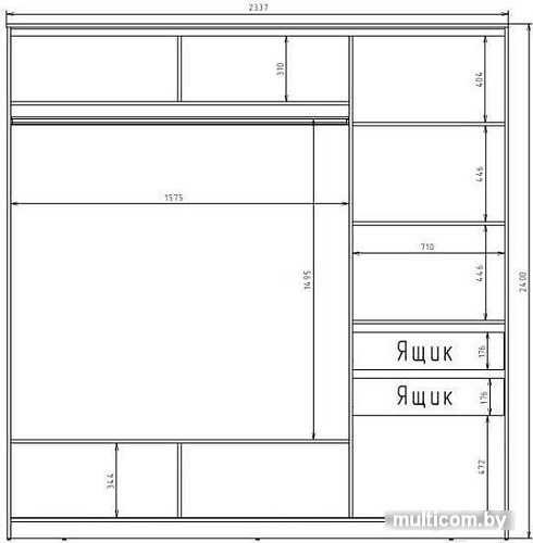 Шкаф-купе Рэйгрупп 233450 TTX Elgon РГ-01.06 (дуб торонто/хром)