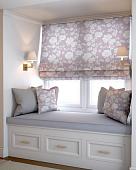 Римская штора Jalux Цветы 0466/3 65x170 (пудровый)