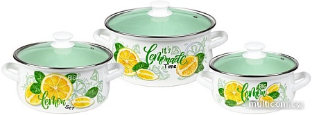 Набор кастрюль КМЗ Лимонный сет-1-Экстра (3 шт, белый)