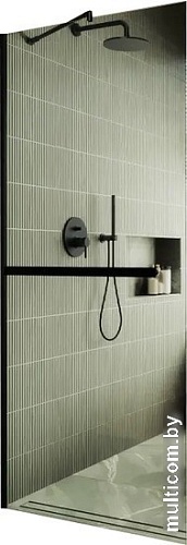 Душевая стенка MaybahGlass 195x109 MGD-708-6у (прозрачное стекло/черный)
