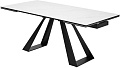 Кухонный стол M-City Fondi 180 Marbles KL-99 614M04919 (белый мрамор матовый/черный)