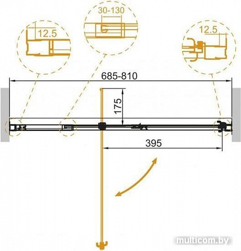 Душевая дверь Cezares VARIANTE-B-1-70/80-C-Cr