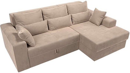 Угловой диван Mebelico Майами 15 114911 (правый, велюр, бежевый)