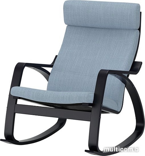 Кресло-качалка Ikea Поэнг (черно-коричневый/хилларед бежевый) 292.515.40