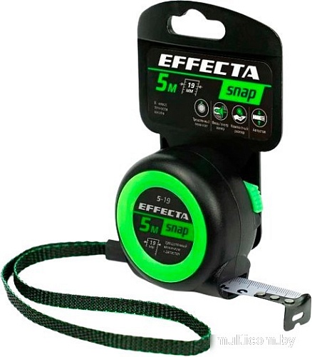 Рулетка Effecta Snap 19мм (5 м)