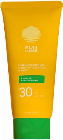 Молочко солнцезащитное Sun Like Для лица и тела SPF30 (150мл)