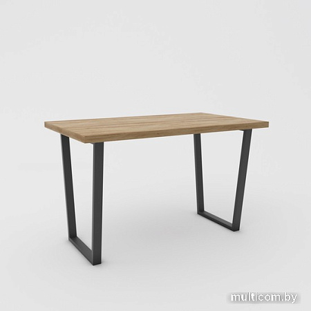 Кухонный стол Hype Mebel Трапеция 125x75 (черный/дуб галифакс олово)