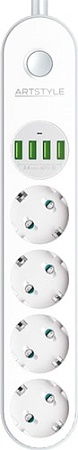 Сетевой фильтр ArtStyle CL-3631B (белый)