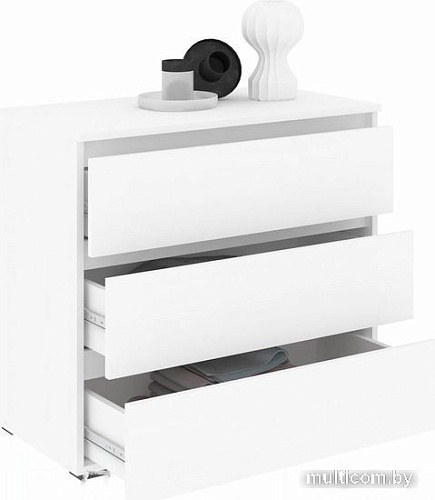 Комод Кортекс-мебель Бари 80 3ш (белый/белый/белый)