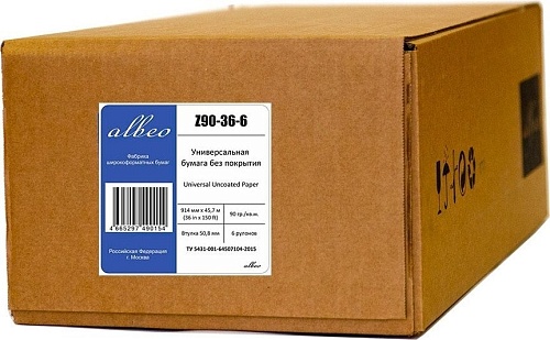 Инженерная бумага Albeo Engineer 914 мм x 45.7 м 90 г/м2 Z90-36-6
