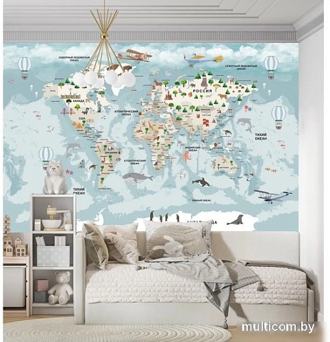 Фотообои Citydecor Детская Карта мира 341 300x260