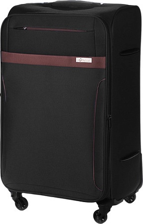 Чемодан-спиннер Solier STL1316 65 см (черный/коричневый)