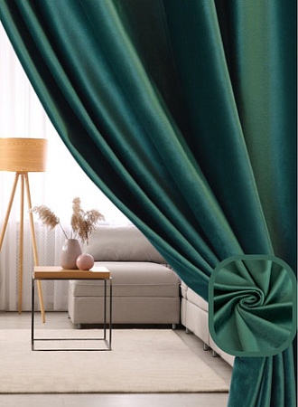 Комплект штор Soft Lines Бархат 9138-10 1.8x2.7 м (зеленый изумруд, 2 шт)