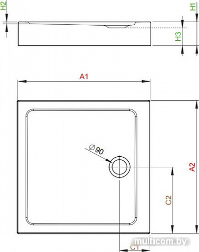 Душевой поддон Radaway Doros C Compact 100x100 [SDRC1010-05]