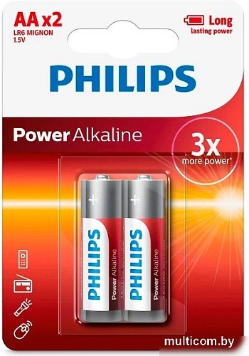Батарейка Philips Power Alkaline AA LR6P2B/97 (2 шт)