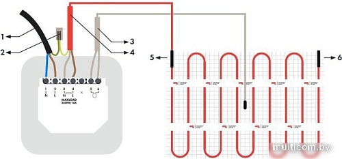 Нагревательный мат СТН Квадрат тепла 10 кв.м. 1500 Вт