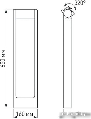 Фонарный столб Arlight LGD-PATH-FRAME-ROTARY-H650-6W Warm3000 020345(1)
