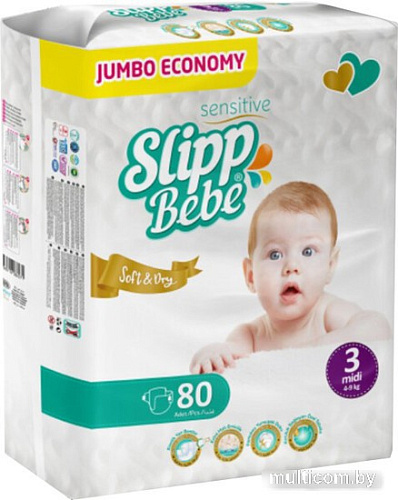 Подгузники Slipp Bebe №3 4-9 кг (80 шт)