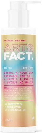 Молочко солнцезащитное Art&Fact SPF 30+ Для лица и тела С химическими фильтрами (100 мл)