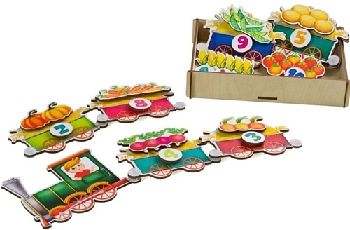 Развивающая игра Paremo Липучка Поезд с овощами PE720-53