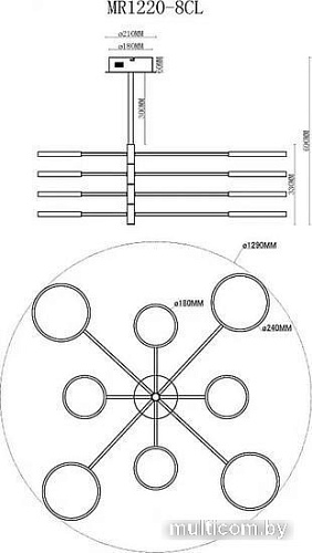 Подвесная люстра Myfar Eva MR1220-8CL