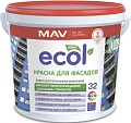 Краска Ecol 32 ВД-АК-1032 фасадная 3 л (белый)