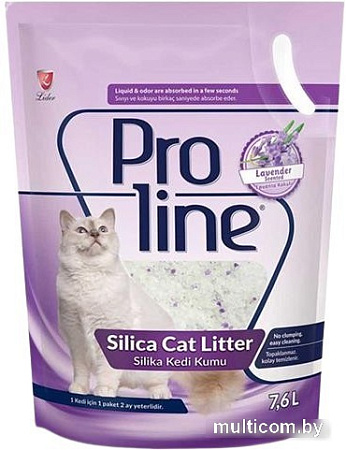 Наполнитель для туалета Proline Silica Lavender с ароматом лаванды 7.6 л