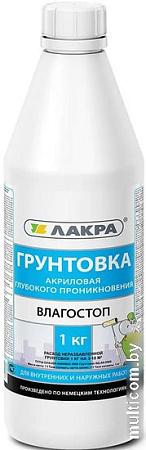 Акриловая грунтовка Лакра Влагостоп 1 л